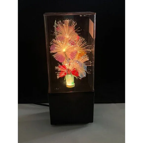 Ho Ho Arts Fiber Optic LED Flower Lamp With Black Base & Multicolor Glow - Picture 12 of 14